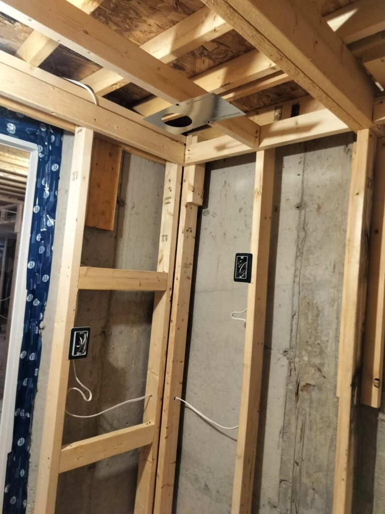 Basement bathroom electrical wiring Ontario